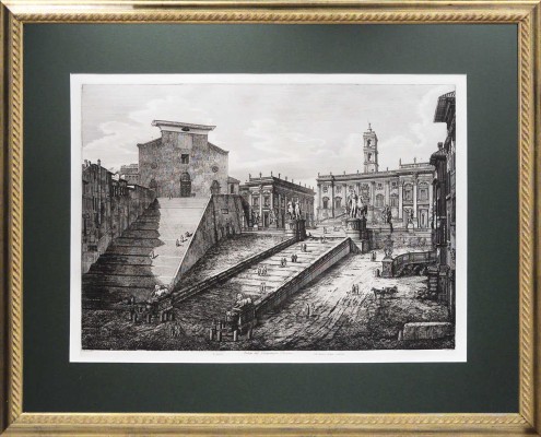 Луиджи Россини (Luigi Rossini) (1790-1857) "Вид римского Капитолия" ("Veduta del Campidoglio Romano"). 1823.
